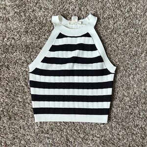 Elegant Black and White Striped Women's Tank Top